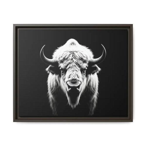 Midnight Edition: White Bison™ – Limited Edition Gallery Art Wrap Only 50 Available 20″ x 16″ (Horizontal) / Espresso