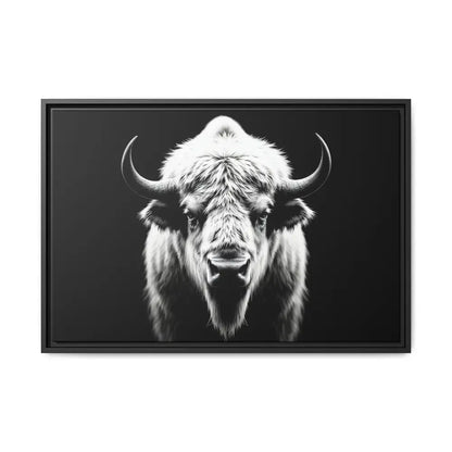 Midnight Edition: White Bison™ – Limited Edition Gallery Art Wrap Only 50 Available 30″ x 20″ (Horizontal) / Black