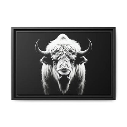 Midnight Edition: White Bison™ – Limited Edition Gallery Art Wrap Only 50 Available 18″ x 12″ (Horizontal) / Black