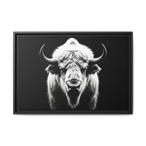 Midnight Edition: White Bison™ – Limited Edition Gallery Art Wrap Only 50 Available 24″ x 16″ (Horizontal) / Black