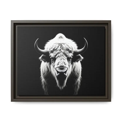 Midnight Edition: White Bison™ – Limited Edition Gallery Art Wrap Only 50 Available 14″ x 11″ (Horizontal) / Espresso