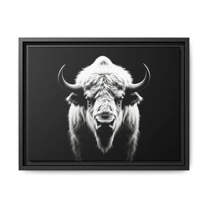 Midnight Edition: White Bison™ – Limited Edition Gallery Art Wrap Only 50 Available 16″ x 12″ (Horizontal) / Black