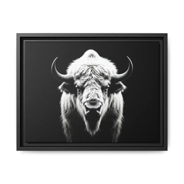 Midnight Edition: White Bison™ – Limited Edition Gallery Art Wrap Only 50 Available 16″ x 12″ (Horizontal) / Black