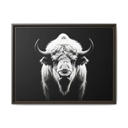 Midnight Edition: White Bison™ – Limited Edition Gallery Art Wrap Only 50 Available 24″ x 18″ (Horizontal) / Espresso
