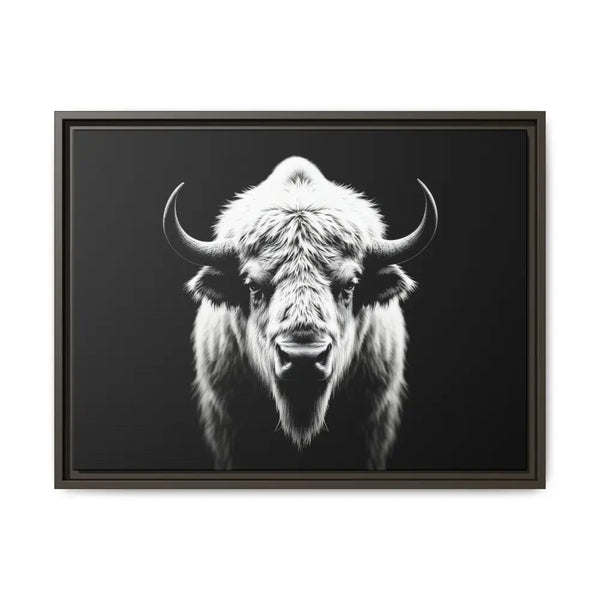Midnight Edition: White Bison™ – Limited Edition Gallery Art Wrap Only 50 Available 24″ x 18″ (Horizontal) / Espresso