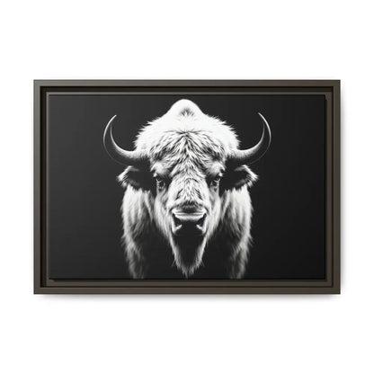 Midnight Edition: White Bison™ – Limited Edition Gallery Art Wrap Only 50 Available 18″ x 12″ (Horizontal) / Espresso