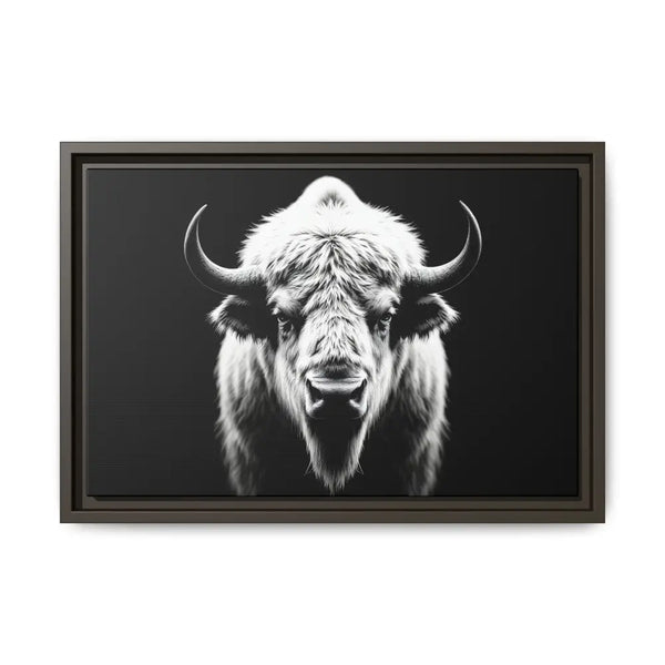 Midnight Edition: White Bison™ – Limited Edition Gallery Art Wrap Only 50 Available 18″ x 12″ (Horizontal) / Espresso