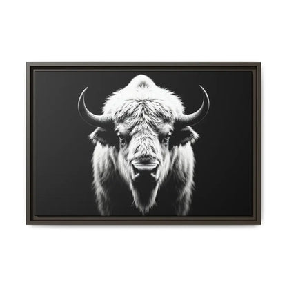 Midnight Edition: White Bison™ – Limited Edition Gallery Art Wrap Only 50 Available 24″ x 16″ (Horizontal) / Espresso