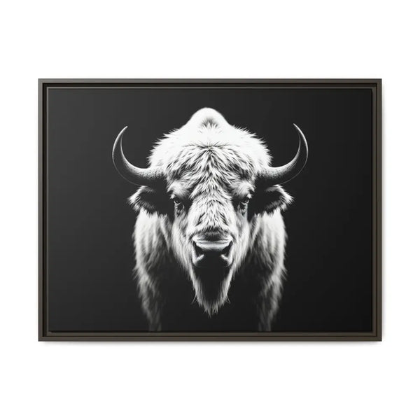 Midnight Edition: White Bison™ – Limited Edition Gallery Art Wrap Only 50 Available 32’’ x 24’’ (Horizontal) / Espresso
