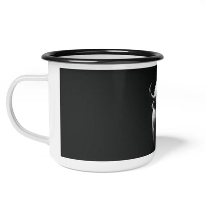 Midnight Edition White Buffalo - Enamel Camp Mug - 12oz / Black Rim - Mug