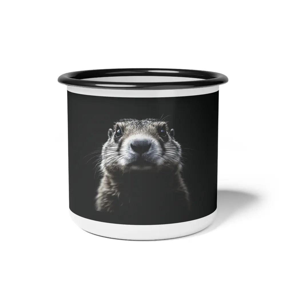 Midnight Prairie Dog Enamel Camp Mug - Double R Western - 12oz / Black Rim - Mug