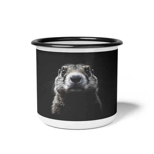 Midnight Prairie Dog Enamel Camp Mug - Double R Western - 12oz / Black Rim - Mug