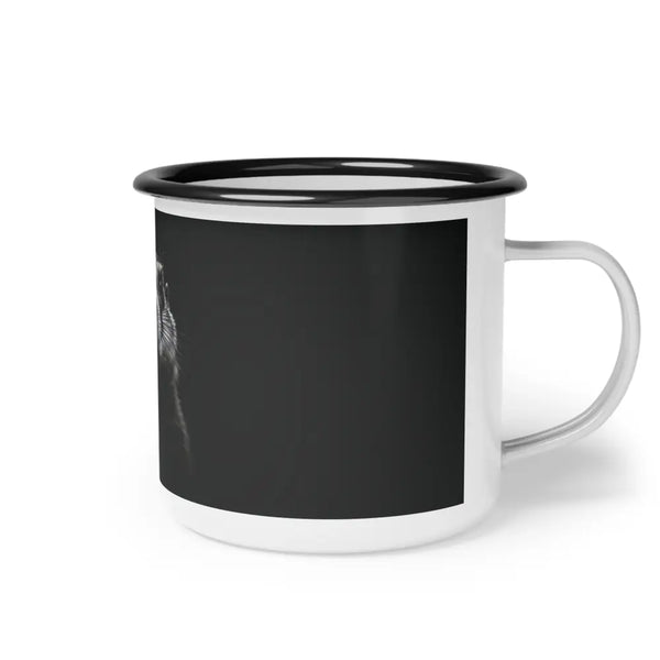 Midnight Prairie Dog Enamel Camp Mug Double R Western 12oz / Black Rim Mug