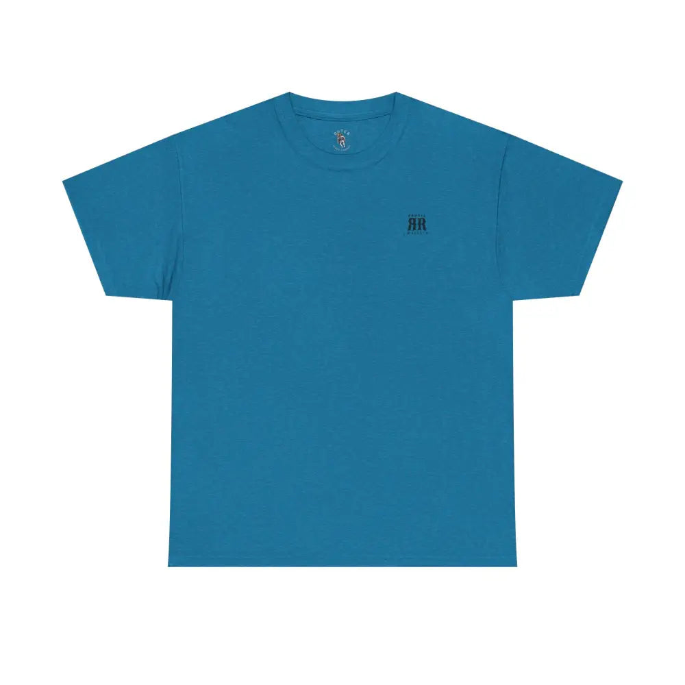 ’Mountain Peaks’ - Double R Western’s - Heavy Cotton Tee - Back Graphic Design - Antique Sapphire / S - T-Shirt