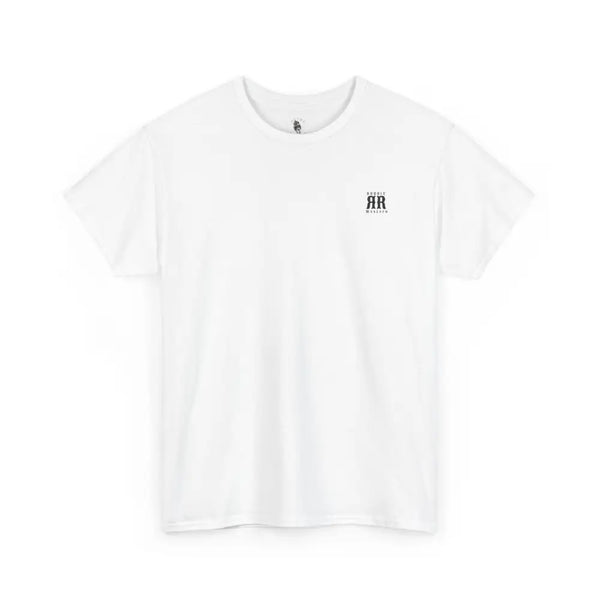 ’Mountain Peaks’ Double R Western’s Heavy Cotton Tee Back Graphic Design White / L T Shirt