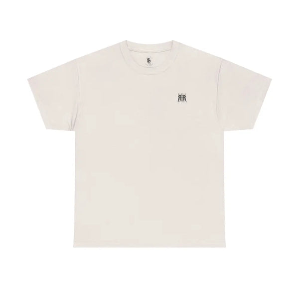 ’Mountain Peaks’ Double R Western’s Heavy Cotton Tee Back Graphic Design Ice Grey / S T Shirt