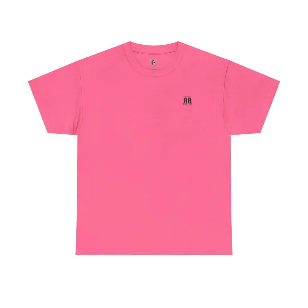 ’Mountain Peaks’ - Double R Western’s - Heavy Cotton Tee - Back Graphic Design - Safety Pink / S - T-Shirt