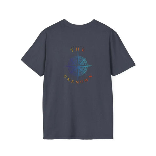 Navigate the Unknown- *Back Graphic Design - Double R Western Universal Comfort Tee - Heather Navy / XS - T-Shirt