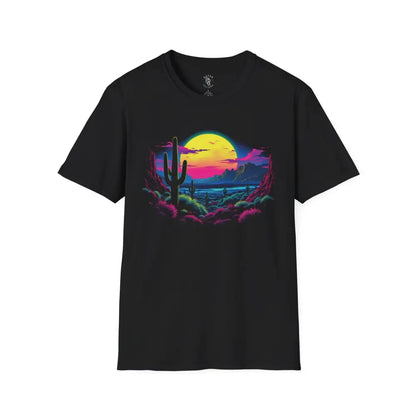 Neon Desert Nights Tee™: A Bold Frontier Awaits - Double R Western’s™ - XS / Black - T-Shirt