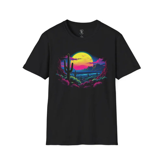 Neon Desert Nights Tee™: A Bold Frontier Awaits - Double R Western’s™ - XS / Black - T-Shirt