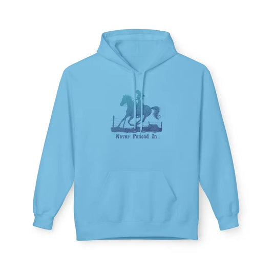 ’Never Fenced In’ Double R Western’s Women’s Hooded Sweatshirt Sky / M Hoodie