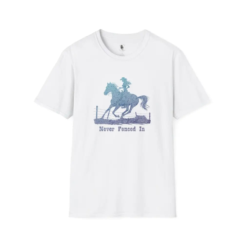 ’Never Fenced In’ Tee Double R Western’s Women’s T shirt L / White T Shirt