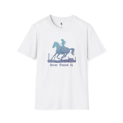 ’Never Fenced In’ Tee Double R Western’s Women’s T shirt L / White T Shirt
