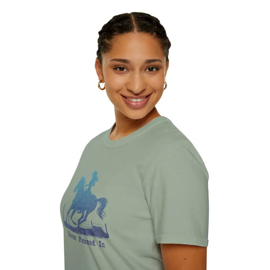 ’Never Fenced In’ Tee- Double R Western’s Women’s T-shirt - S / Sage - T-Shirt