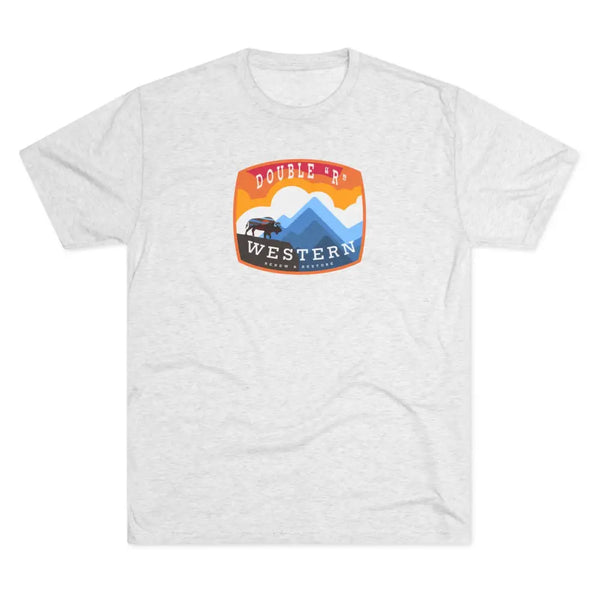’On the Edge’ Double R Western’s™ Tri Blend Premium Crew Tee S / Tri Blend Heather White T Shirt