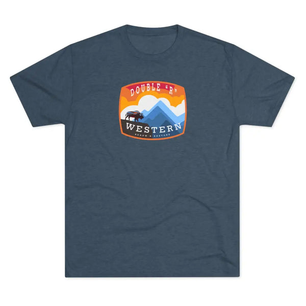 ’On the Edge’ Double R Western’s™ Tri Blend Premium Crew Tee S / Tri Blend Indigo T Shirt