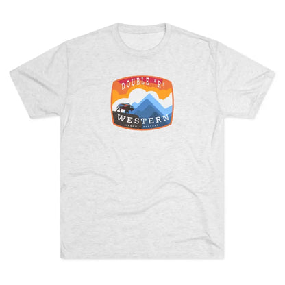 ’On the Edge’ - Double R Western’s™ - Tri-Blend Crew Tee - S / Tri-Blend Heather White - T-Shirt