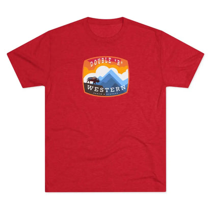 ’On the Edge’ - Double R Western’s™ - Tri-Blend Crew Tee - S / Tri-Blend Vintage Red - T-Shirt