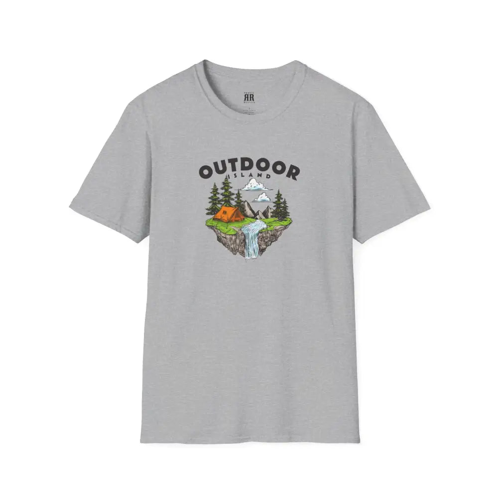 Outdoor Island Comfort Tee – Adventure Awaits - Double R Western’s Hot Off The Trail - Sport Grey / XS - T-Shirt