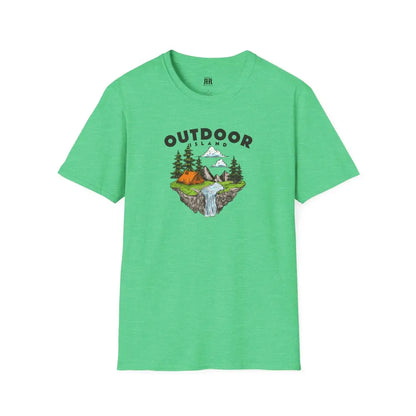 Outdoor Island Comfort Tee – Adventure Awaits Double R Western’s Hot Off The Trail Heather Irish Green / S T Shirt