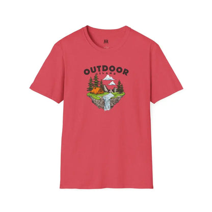 Outdoor Island Comfort Tee – Adventure Awaits Double R Western’s Hot Off The Trail Heather Red / S T Shirt