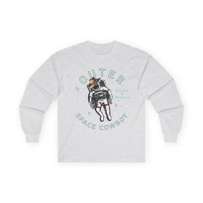 ’Outer Space Cowboy’ Double R Western’s Long Sleeve T Shirt S / Ash Long sleeve