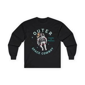 ’Outer Space Cowboy’ Double R Western’s Long Sleeve T Shirt S / Black Long sleeve