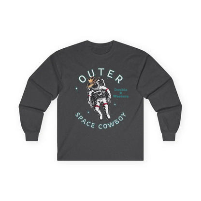’Outer Space Cowboy’ Double R Western’s Long Sleeve T Shirt S / Dark Heather Long sleeve