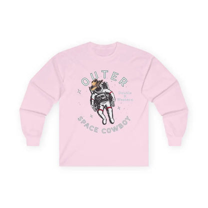 ’Outer Space Cowboy’ Double R Western’s Long Sleeve T Shirt S / Light Pink Long sleeve