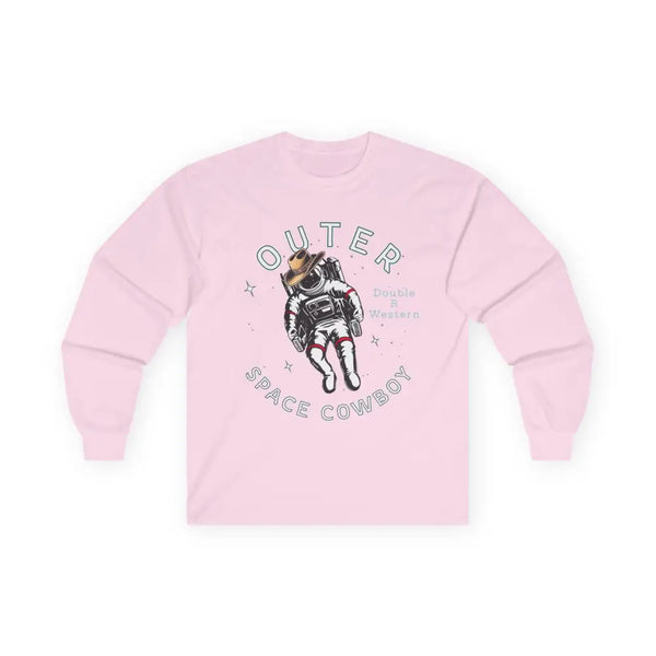 ’Outer Space Cowboy’ Double R Western’s Long Sleeve T Shirt S / Light Pink Long sleeve