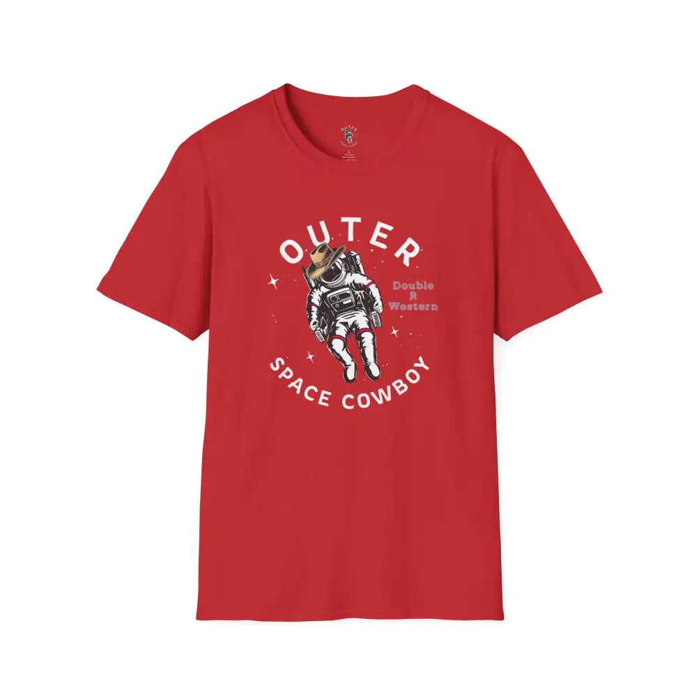 ’Outer Space Cowboy’ Tee- Double R Western’s™ - S / Red - T-Shirt