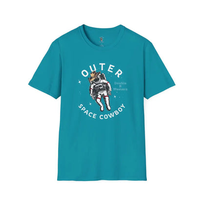 ’Outer Space Cowboy’ Tee- Double R Western’s™ - S / Tropical Blue - T-Shirt