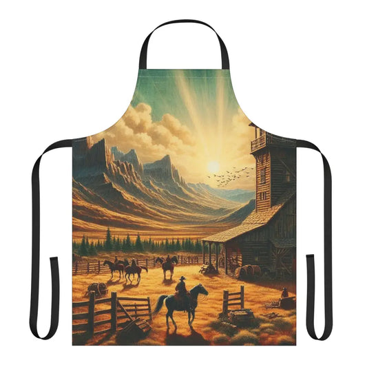’Packsaddle Star Ranch Apron’ Double R Western’s Apron 5 Color Straps (AOP) One size / Black All Over Prints