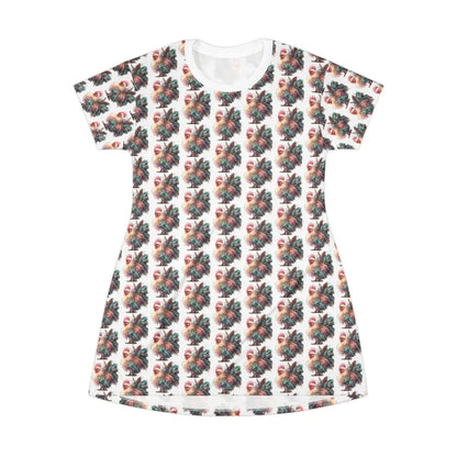 Pastel Majesty Tee Dress – Vibrant Feathered Elegance Double R Western’s™ Tee Shirt Dress (AOP) L All Over Prints