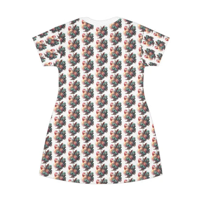 Pastel Majesty Tee Dress – Vibrant Feathered Elegance Double R Western’s™ Tee Shirt Dress (AOP) L All Over Prints