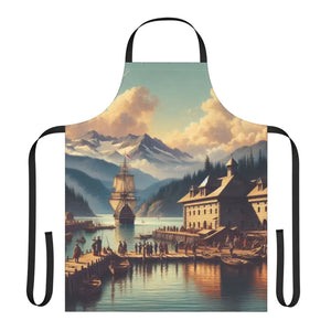 ’Pioneer’s Port: Custom Nautical Apron’ Double R Western’s Apron 5 Color Straps (AOP) One size / Black All Over Prints
