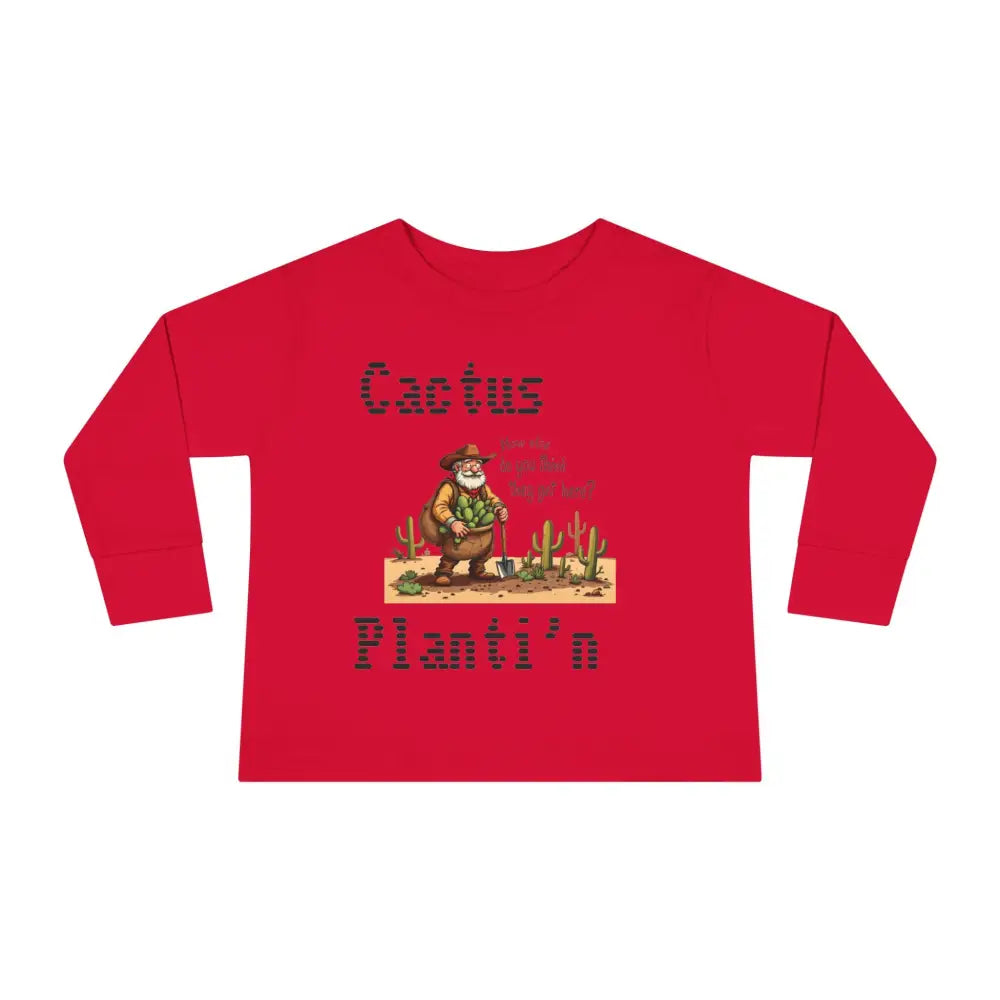 ’Prickly Adventure’ - Double R Western’s - Toddler Long Sleeve Tee - 2T / Red - Kids clothes