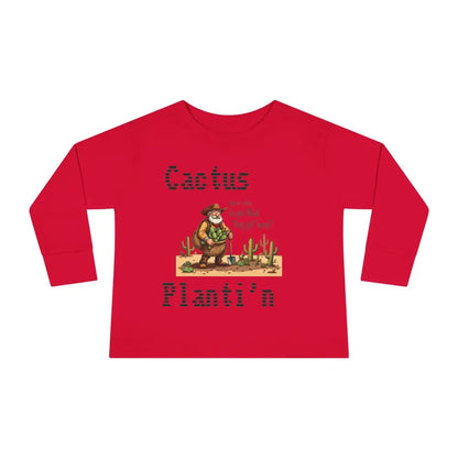 ’Prickly Adventure’ - Double R Western’s - Toddler Long Sleeve Tee - 2T / Red - Kids clothes