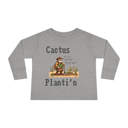 ’Prickly Adventure’ - Double R Western’s - Toddler Long Sleeve Tee - 2T / Heather - Kids clothes