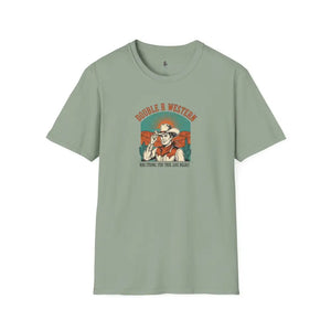 Retro Western Vintage Tee – Unisex Old West Style Sage / S T Shirt